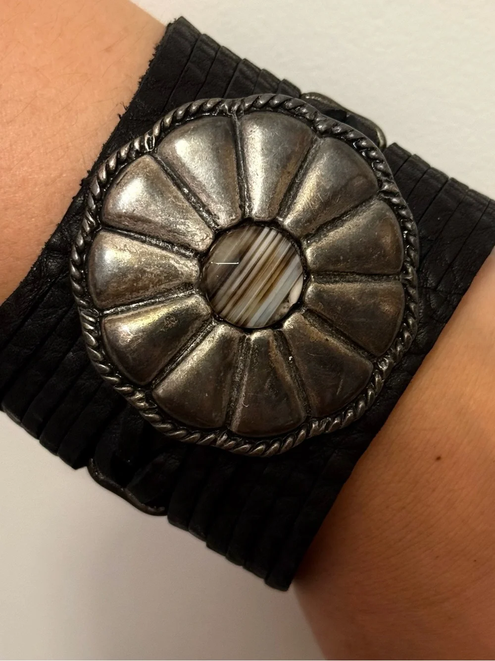 • Leather Rock Bracelet •